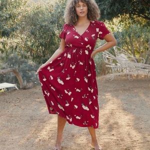 The Dawn Dress in Crimson Floral